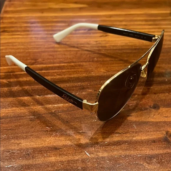 Ralph Lauren Gold Frame Aviator Sunglasses - Picture 2 of 5